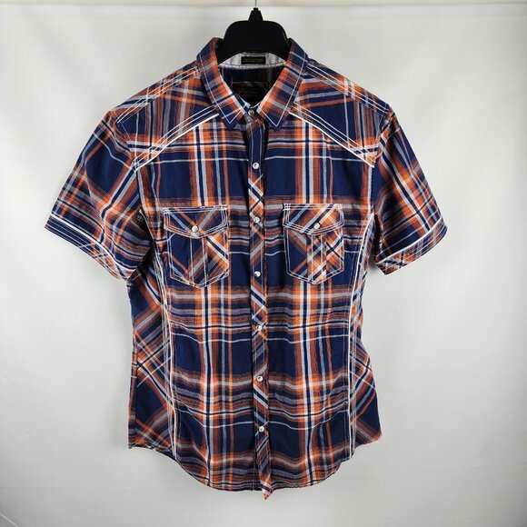 7 Diamonds Shirt Mens Large Multi Vintage Pearl Snap S/S Button Up - Picture 1 of 7